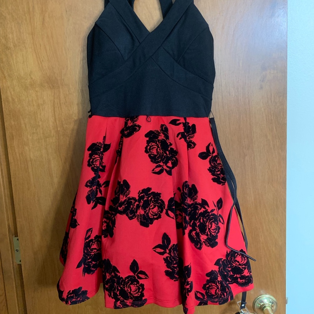 Brand New Crystal Doll dress in red and black